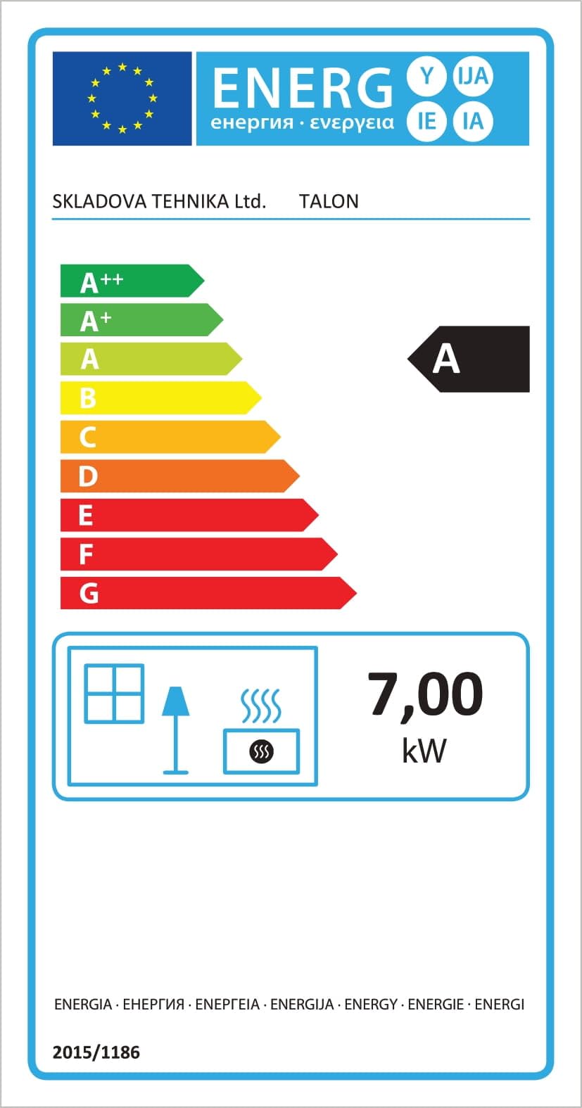 Piec kominkowy opalany drewnem BALKAN ENERGY Talon 7kW