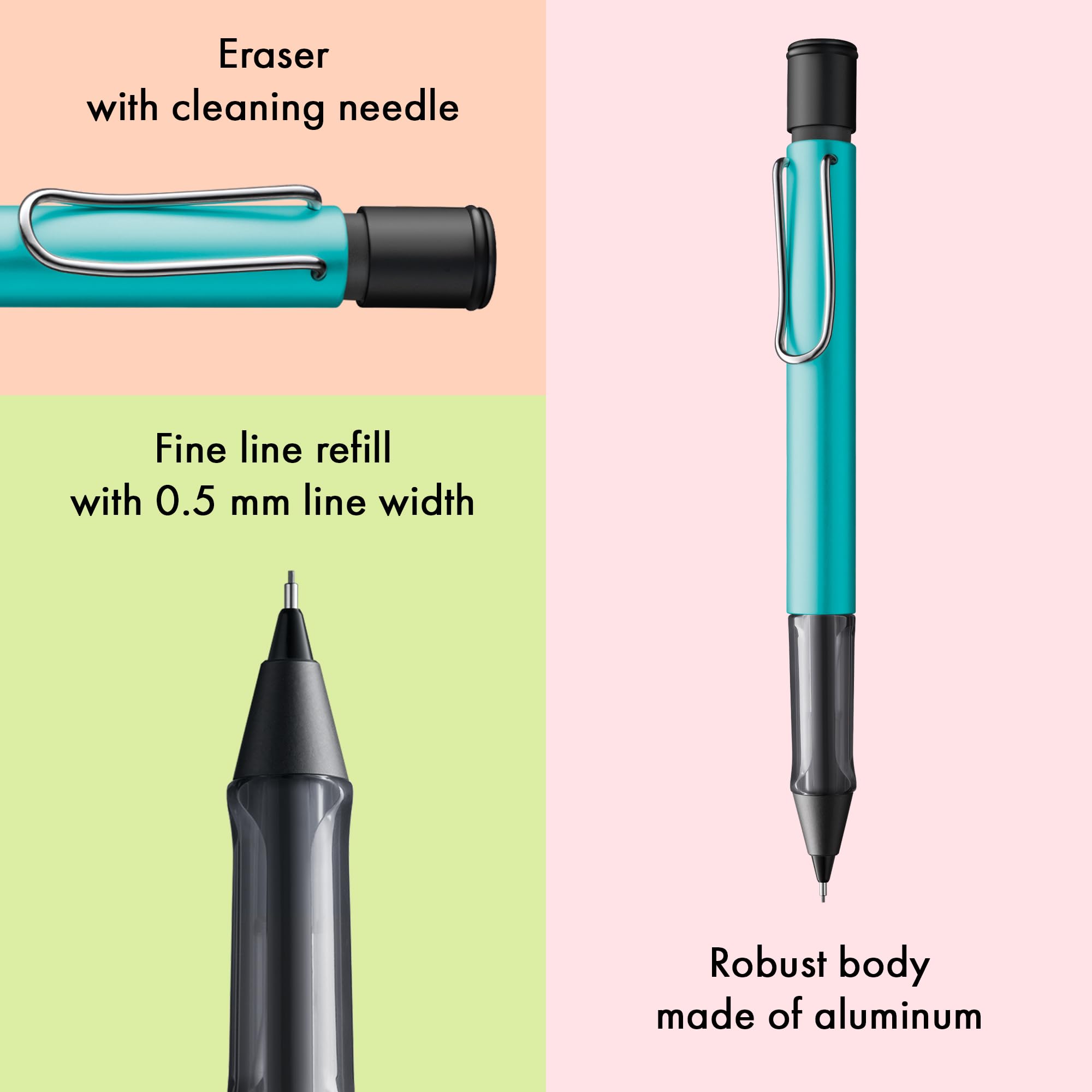 LAMY AL-star turmaline, Mechanical Pencil with transparent, ergonomic grip & lightweight aluminum body - Image 2