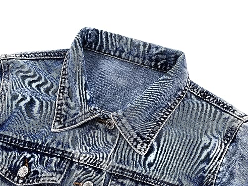 Kedera Womens Basic Button Down Vintage Black Long Sleeves Denim Jean Jacket Jacket for Women3