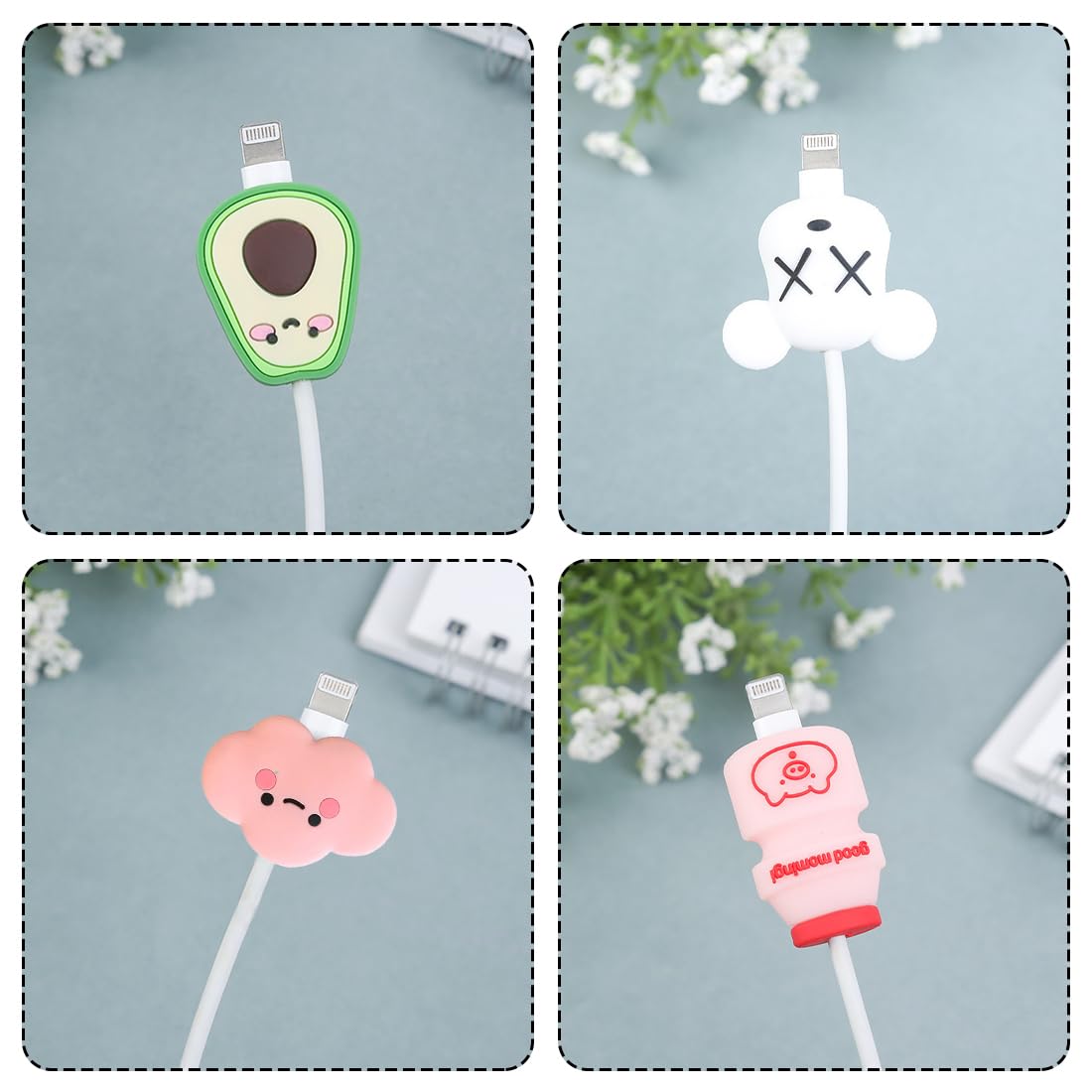 JEYORZY 6 Pcs Cable Protector, Proteggi Cavo, Copertura Protettiva per Cavi Dati Frutta, Protezione per Cavo per Morso per Cavo, Protezione per Cavo, Adatto per la Maggior Parte Delle Linee Dati