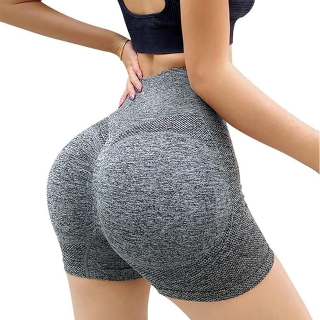 Women's Butt Lifting Yoga Shorts Workout High Waist Tummy Control Ruched Booty Pants Multicolour