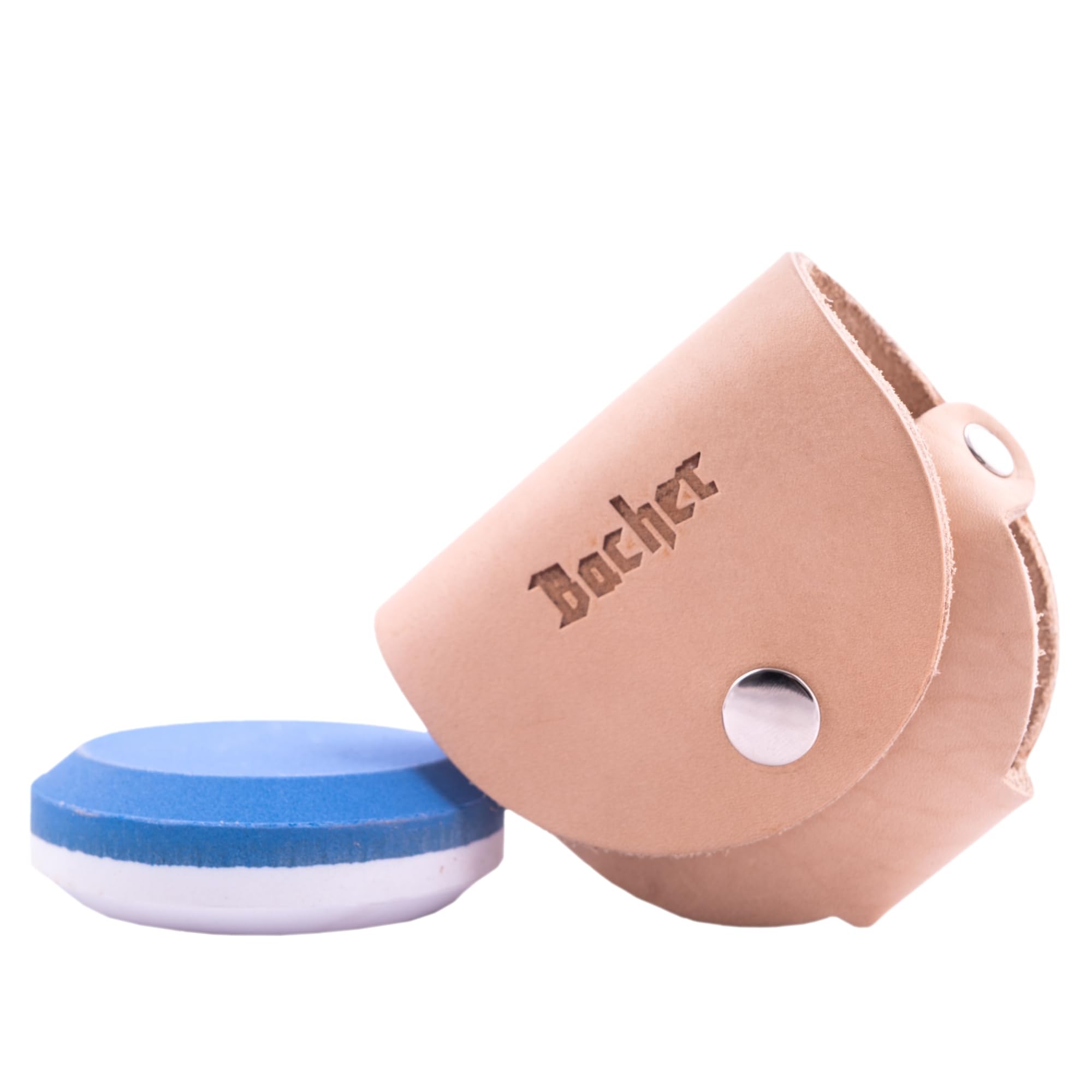 Axe Sharpening Stone Puck - Hatchet Sharpener 120/600 Grit – Axes Whetstone with Leather Belt Pouch