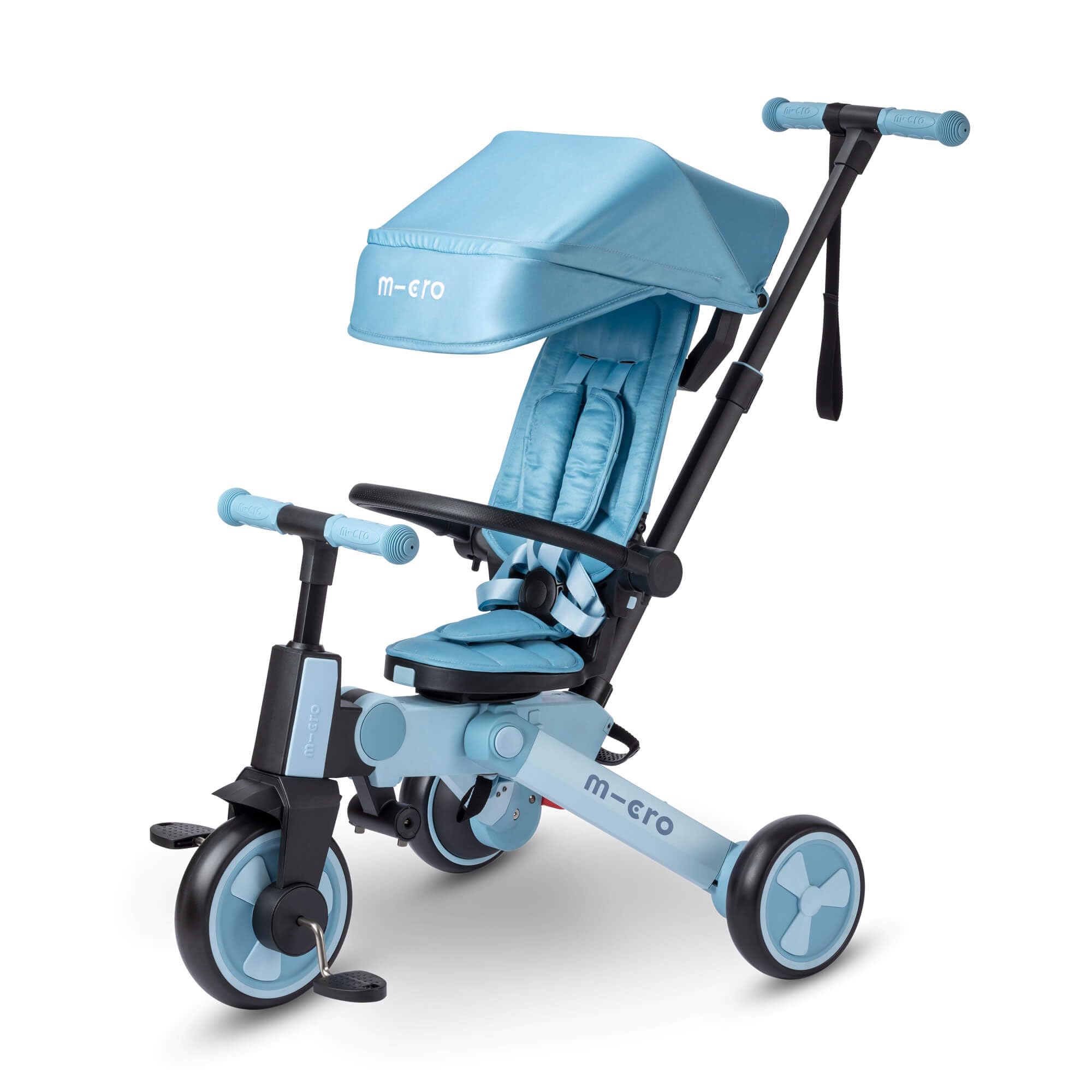 Micro Scooter | FlexiTrike Toddler Ride On, Trike & Balance Bike | 6 Mth to 6 Yrs | Boys & Girls | 360° Rotation | 7 Clever Stages | Adjustable Handlebar & Foldable | 25kg Weight Limit | Ice Blue
