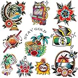 CARGEN Old School Temporary Tattoo for Women Men great Cool Classic Stickers Sexy Flower Temporary...