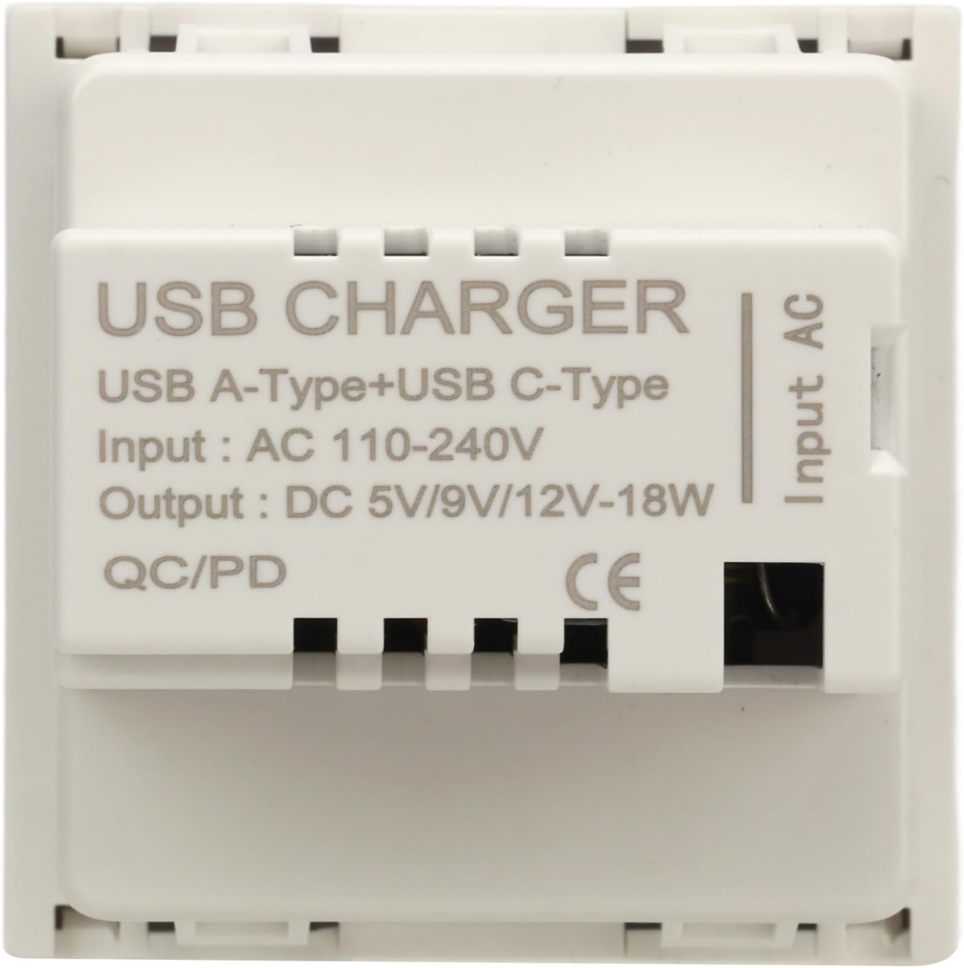 Horoper USB Outlet Extender, 10pcs USB Type C Wall Outlet Recessed Anti Reverse Insertion Function Fast Charging USB Type C Socket for Computer Phone AC 110‑240V