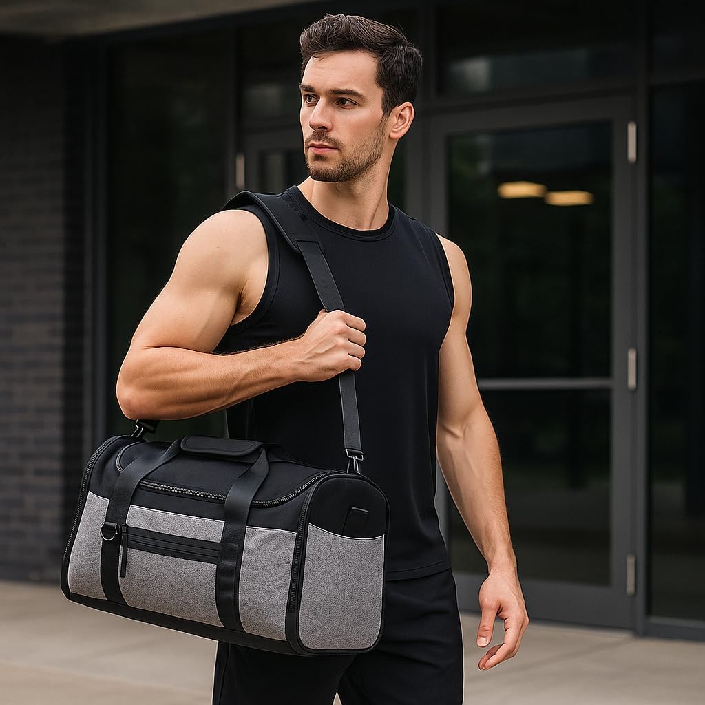 Smassy Large Gym Bag with Adjustable Shoulder Strap - Durable Sports Duffle Bag with Multiple Pockets for Organization - Image 2