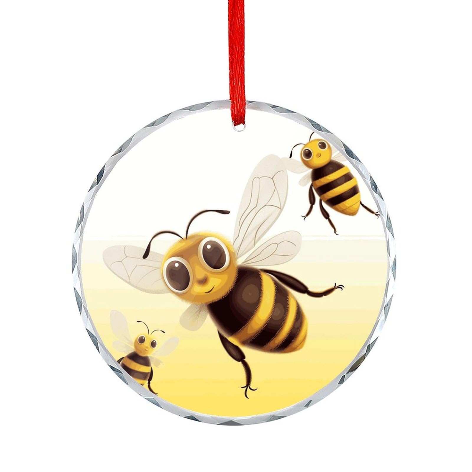Btcowzrv Style Honey Bee1 Round Ornament Hanging Pendant Decor