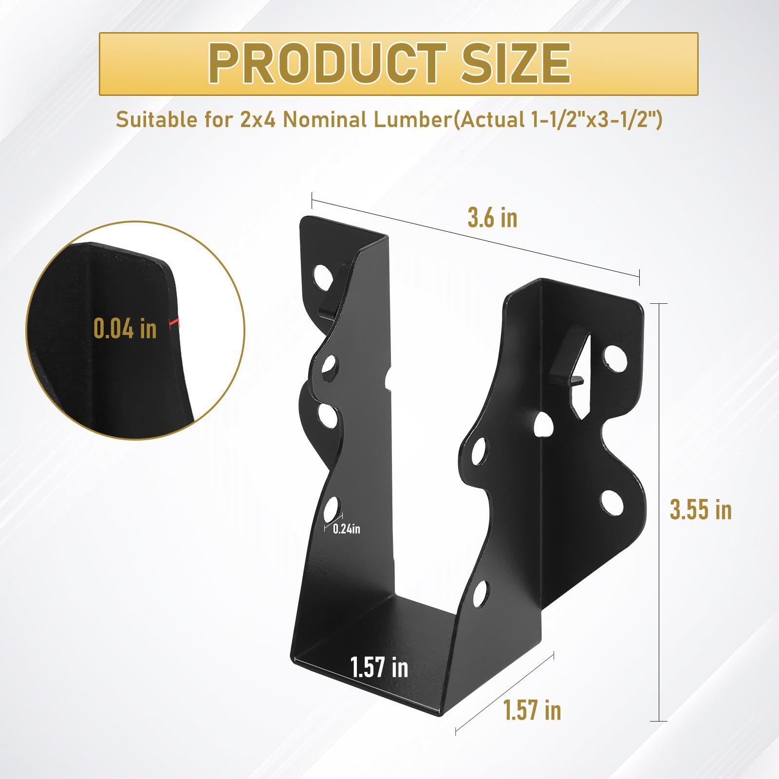 Amazon.com: 2x4 Joist Hanger,16 Pack 20 Gauge Q235B Steel Face