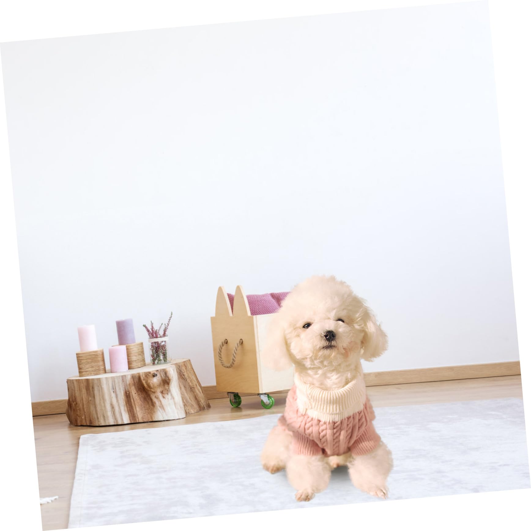 BESPORTBLE 3pièces Sweater pour Chien Vêtement Hiver Pull Chaud Coton pour Chiens Costume Confortable pour Animaux De Compagnie Rose XS