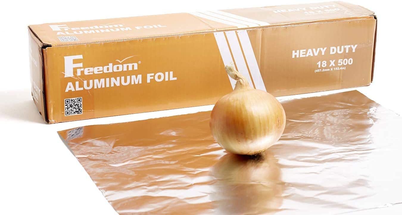 Heavy Duty Aluminum Foil Wrap, Commercial Grade 500ft Foil Wrap for Food Service Industry, Strong Silver foil, 18 inches by 500 Feet (1 Pack)