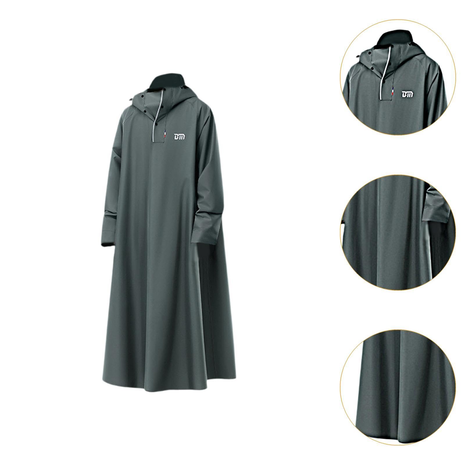 Imperméable avec Capuche Réglable Poncho de Pluie Réutilisable Manteau Imperméable Portable Cape Coupe-Vent Légère en Oxford et PVC Adapté à la