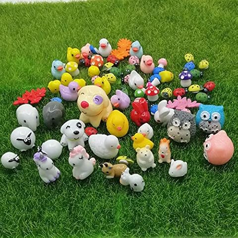 EMiEN 74 Pieces Mini Animals Miniature Ornament Kits, Tiny Animals Figurines, Fairy Garden Accessories,Fairy Garden Supplies,Fairy Garden Animals,Dollhouse,Plant Pots,Bonsai Craft Decor Cover