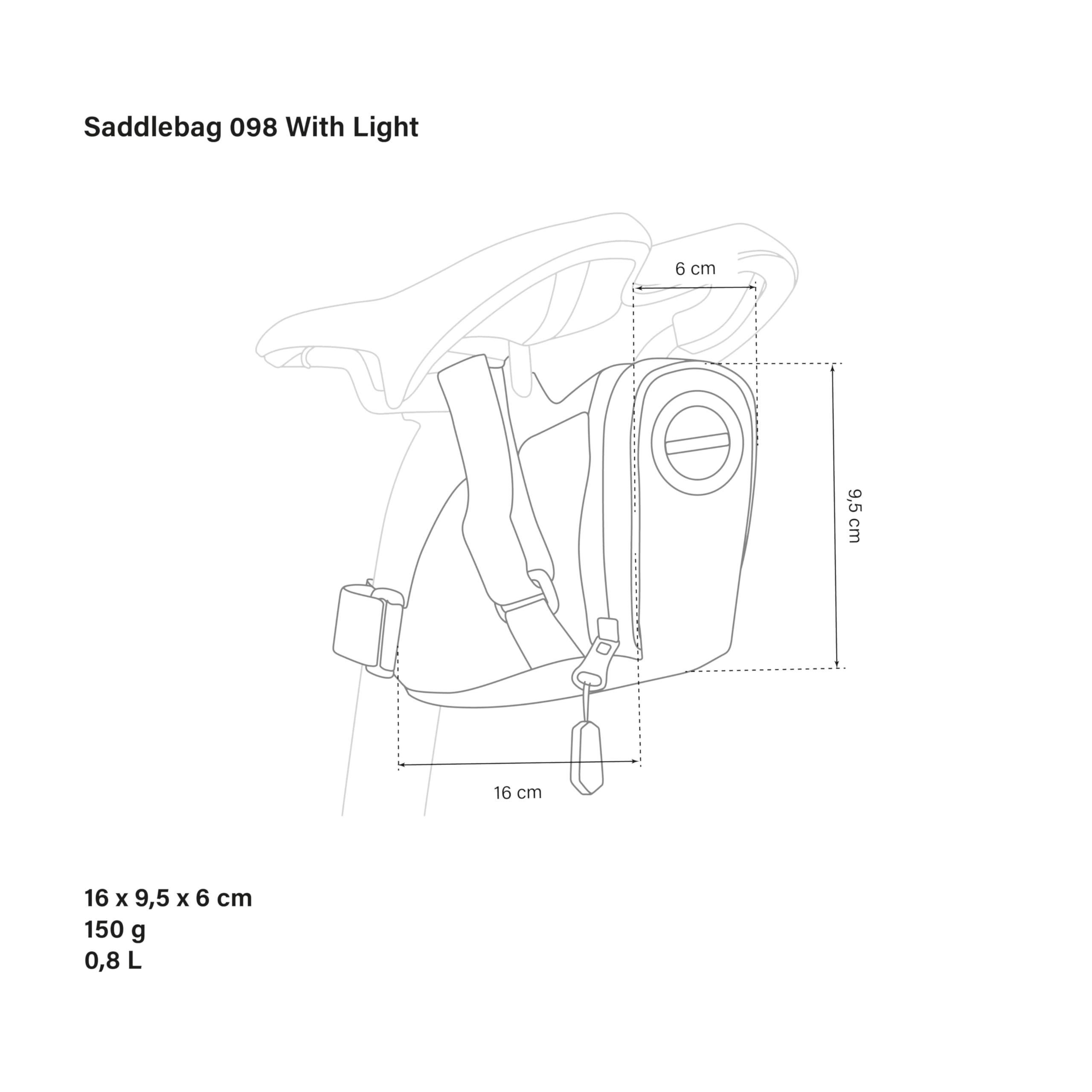 SCICON Sacoche de selle porte-outils 098 avec lumière