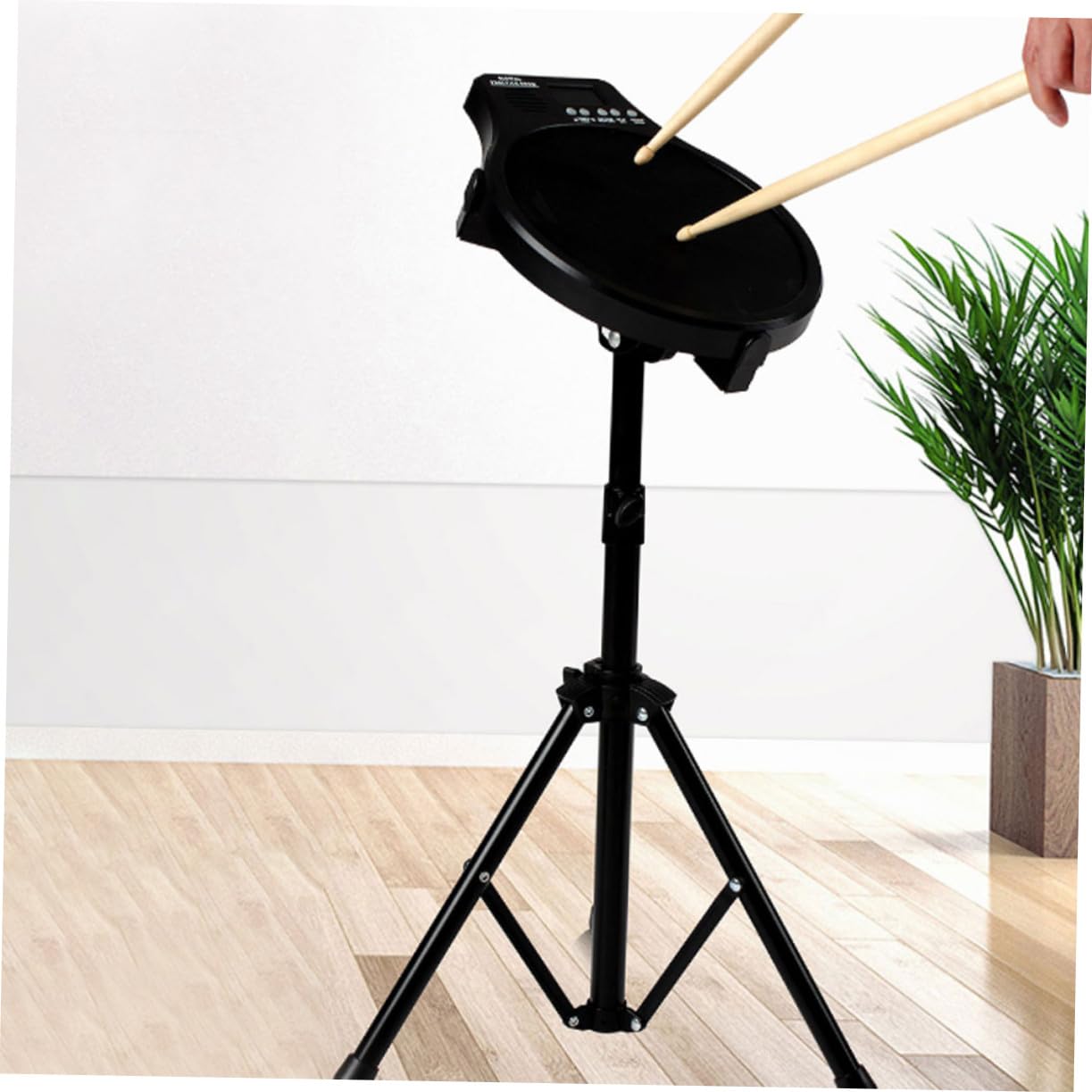 Support de Tambour Muet Réglable 12 Pouces pour Débutants, Noir