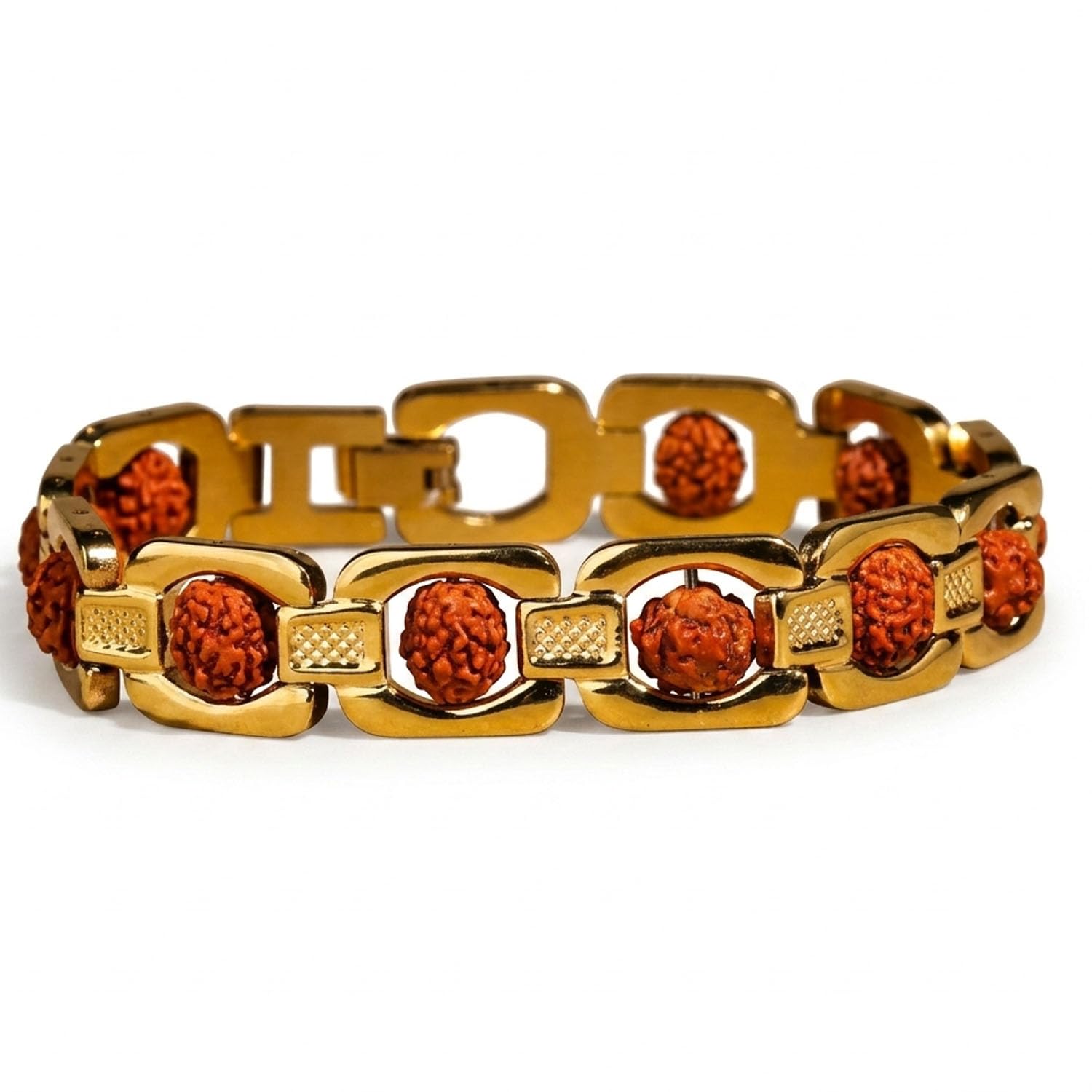 5 Mukhi Rudraksha Magnetic Bracelet for Men & Women | Gold Plated Stainless Steel Healing Bracelet | Spiritual Protection, Positive Energy, Meditation, Adjustable Magnetic Therapy | Unisex Gift-image-19