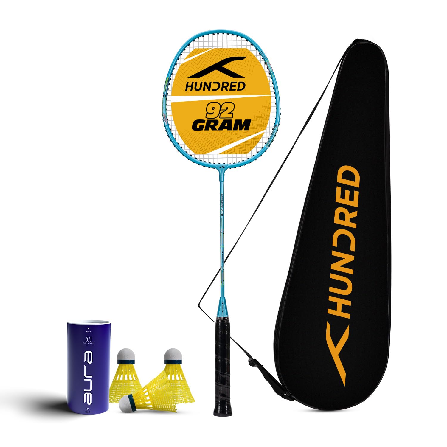 Powertek 200 with Full Cover with 3 pc Aura Nylon Shuttlecocks