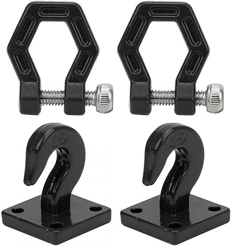 Miniatura 2 de WONFAST Gancho de remolque a escala 110, gancho de metal para remolque y cadena de rescate, accesorios de decoración compatibles con 110 RC Rock