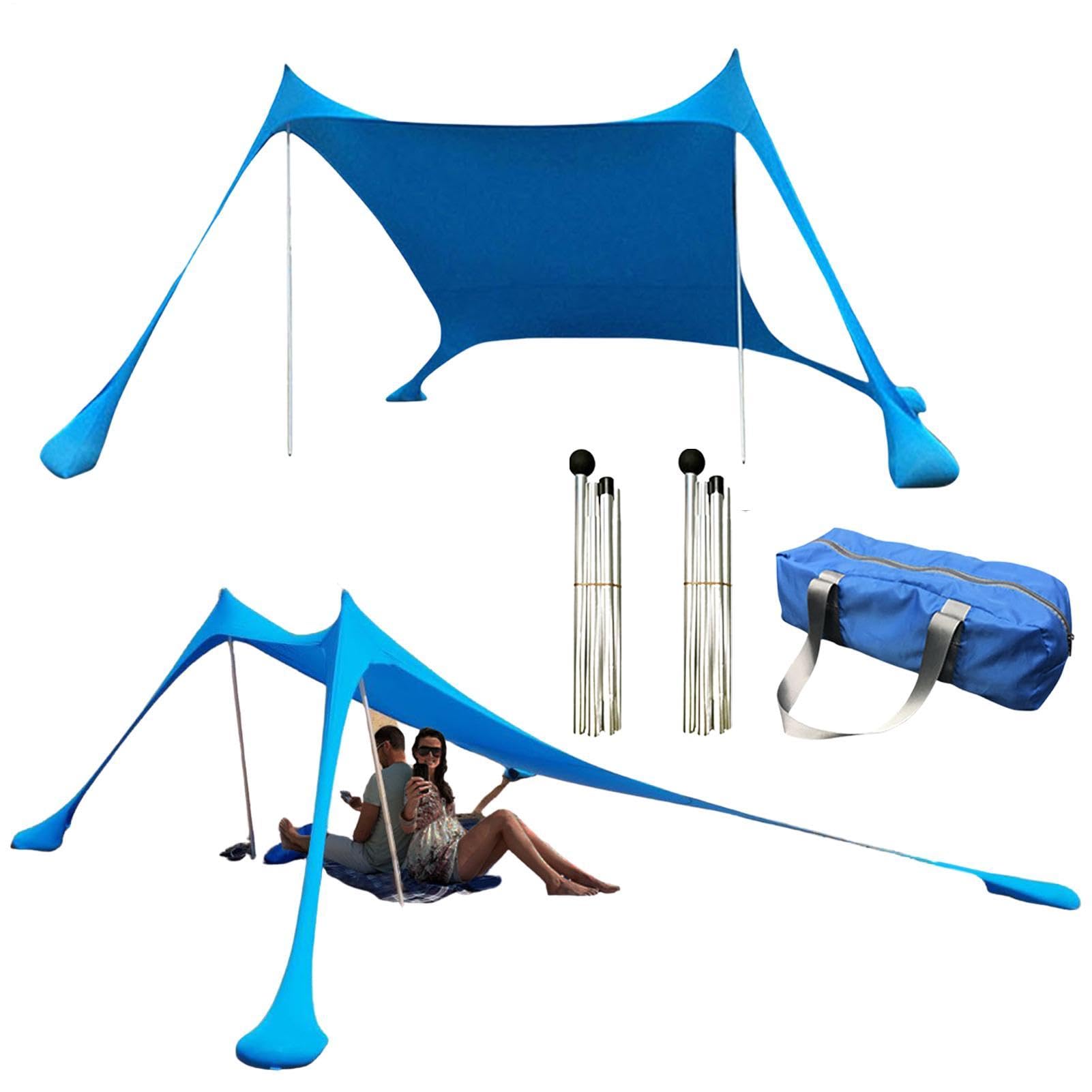 Playa para Playa - Tienda De Campaña DePlaya, Tienda DePlaya Pabellón Refugio De Sol con Polos De Aluminio Anclaje De Arenas, RefugioPlaya con Anclajes Arenas para Patio Trasero ParquePlaya