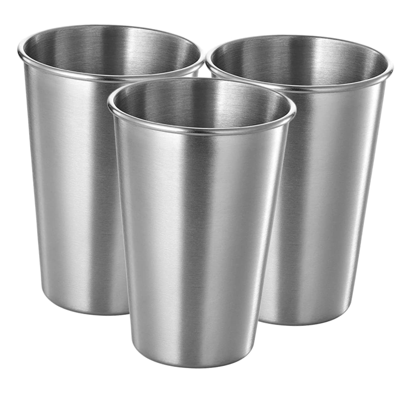 SOLUSTRE 3pcs Stainless Steel Water Mugs Metal Drinking Cups for Juice Beer Home Bar Restaurant Multipurpose Stackable Design