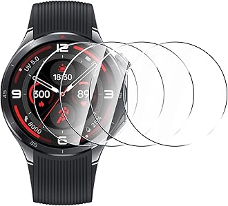 (4 Pack for OnePlus Watch 3 Screen Protector Tempered Glass, Impact-Protection, Anti-Shatter, Anti-Scratch, HD Clear, Bubble Free for OnePlus Watch 3 Tempered Glass