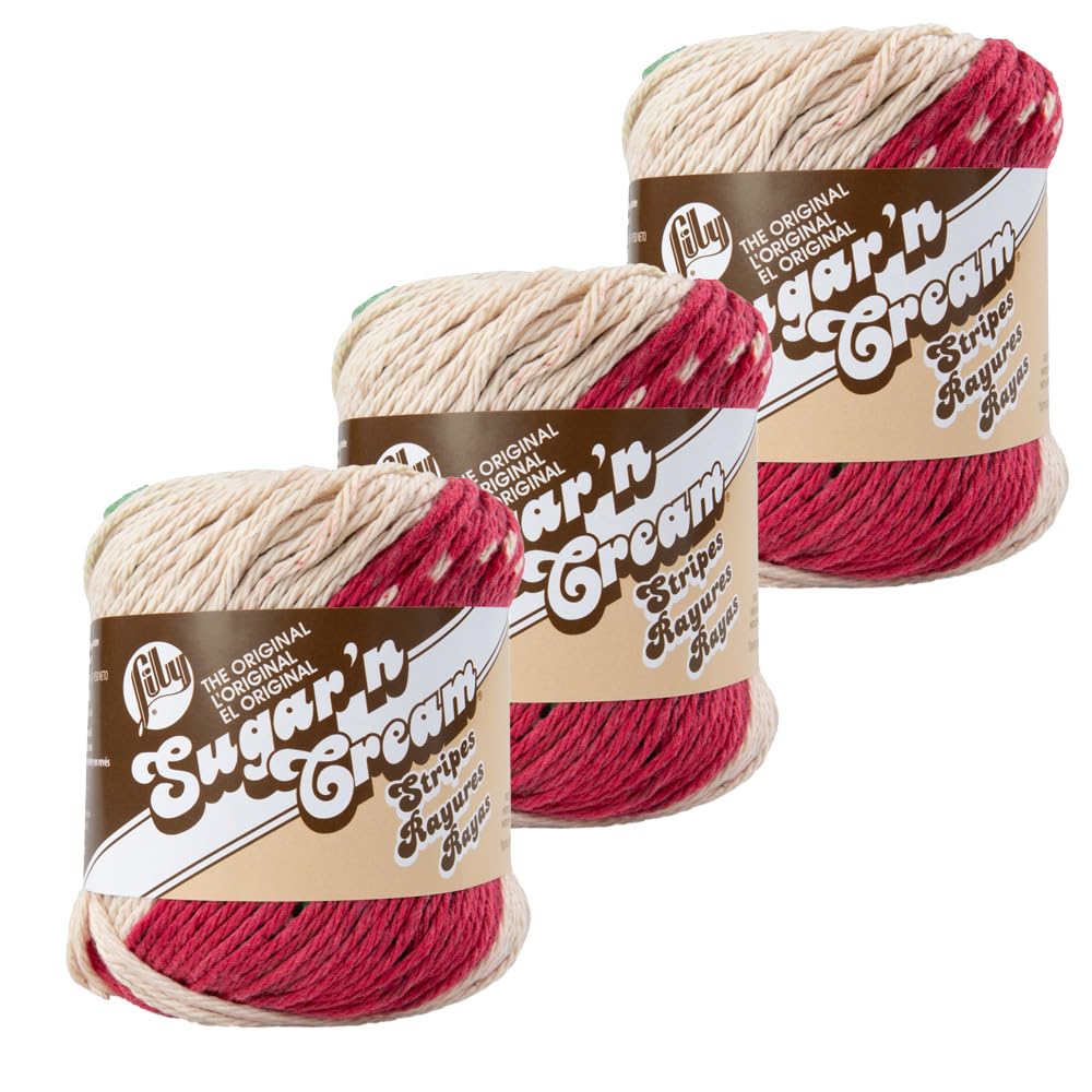 Paracord Planet Confezione 3 Gomitoli Di Cotone 100% – Peso Medio, Colori Rosso, Bianco, Blu Sfumato – Per Uncinetto, Maglia E Macramè