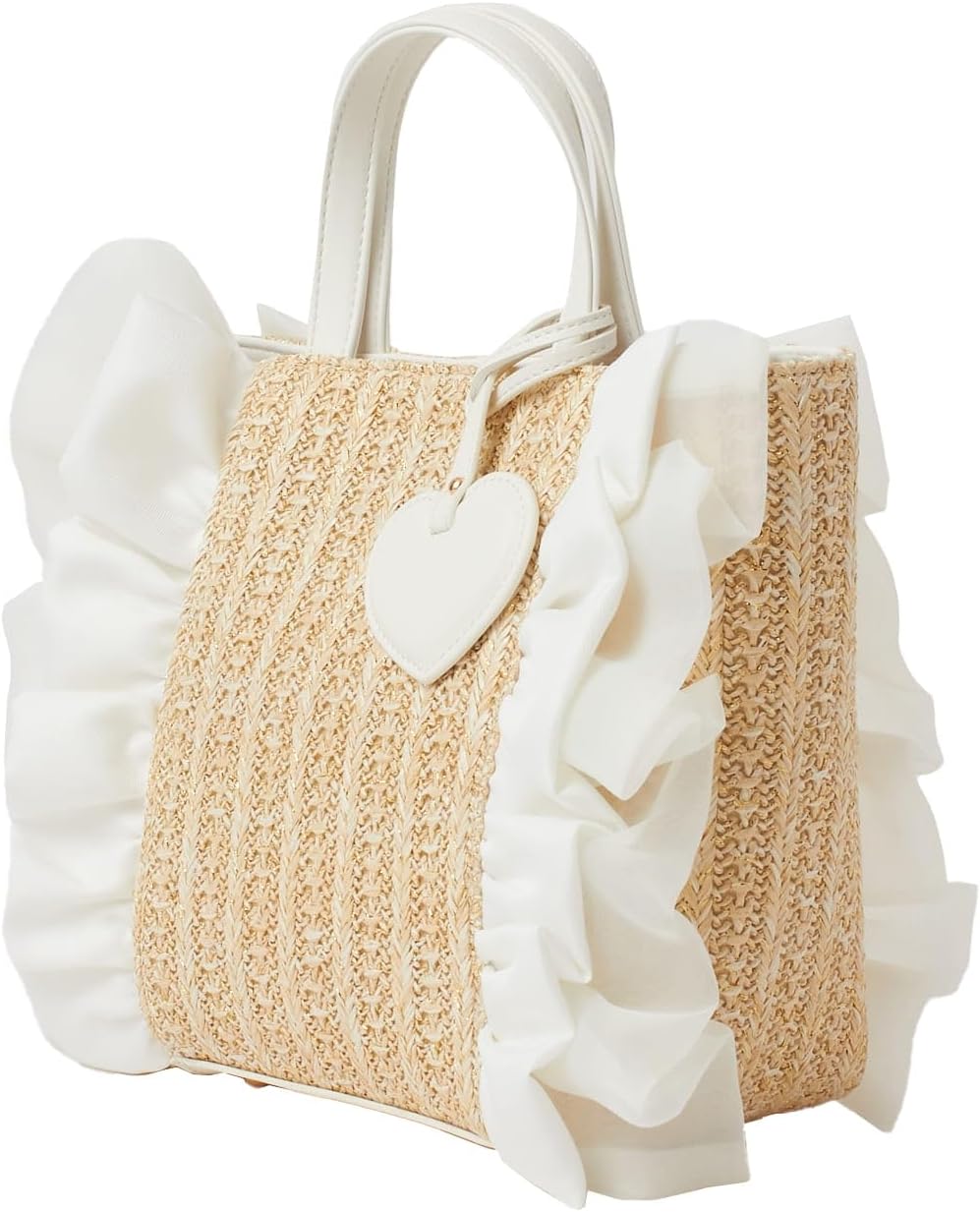 ホワイトフリル編み込みかごバッグ DIANA DIANA ダイアナ フリル かご