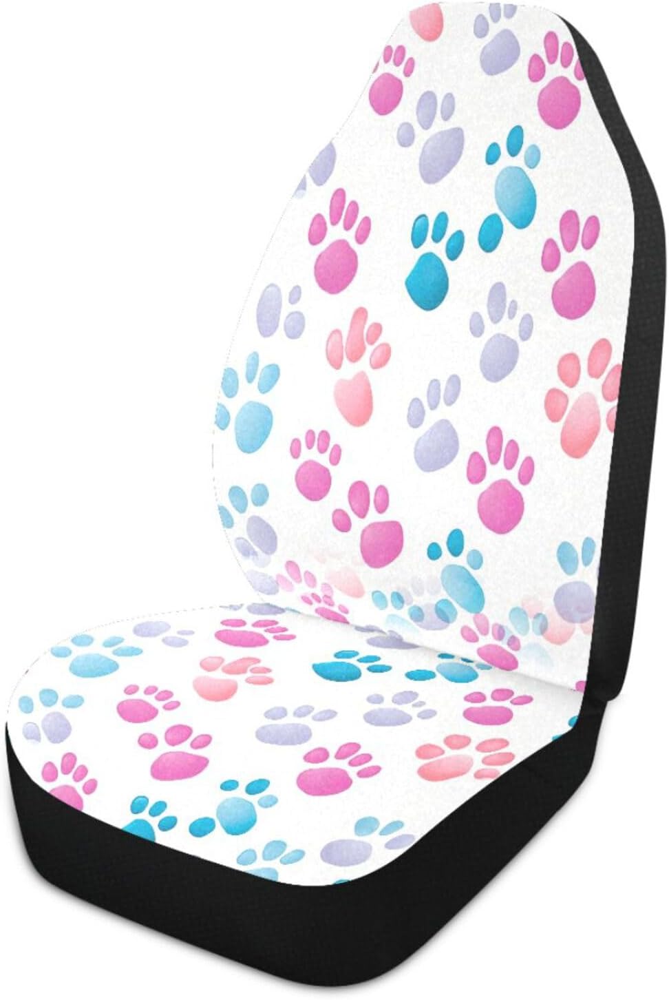 360° Cute Paw Prints Car Seat Covers Full Set - 2 Pack Elastic & Breathable Protective Cushion Universal Fit for SUV Truck Sedan Van Front Seats | Anti-Slip Seat Protector#42