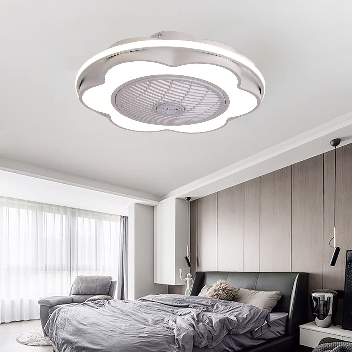 Ventilateur de plafond à 3 vitesses avec éclairage et télécommande sans fil