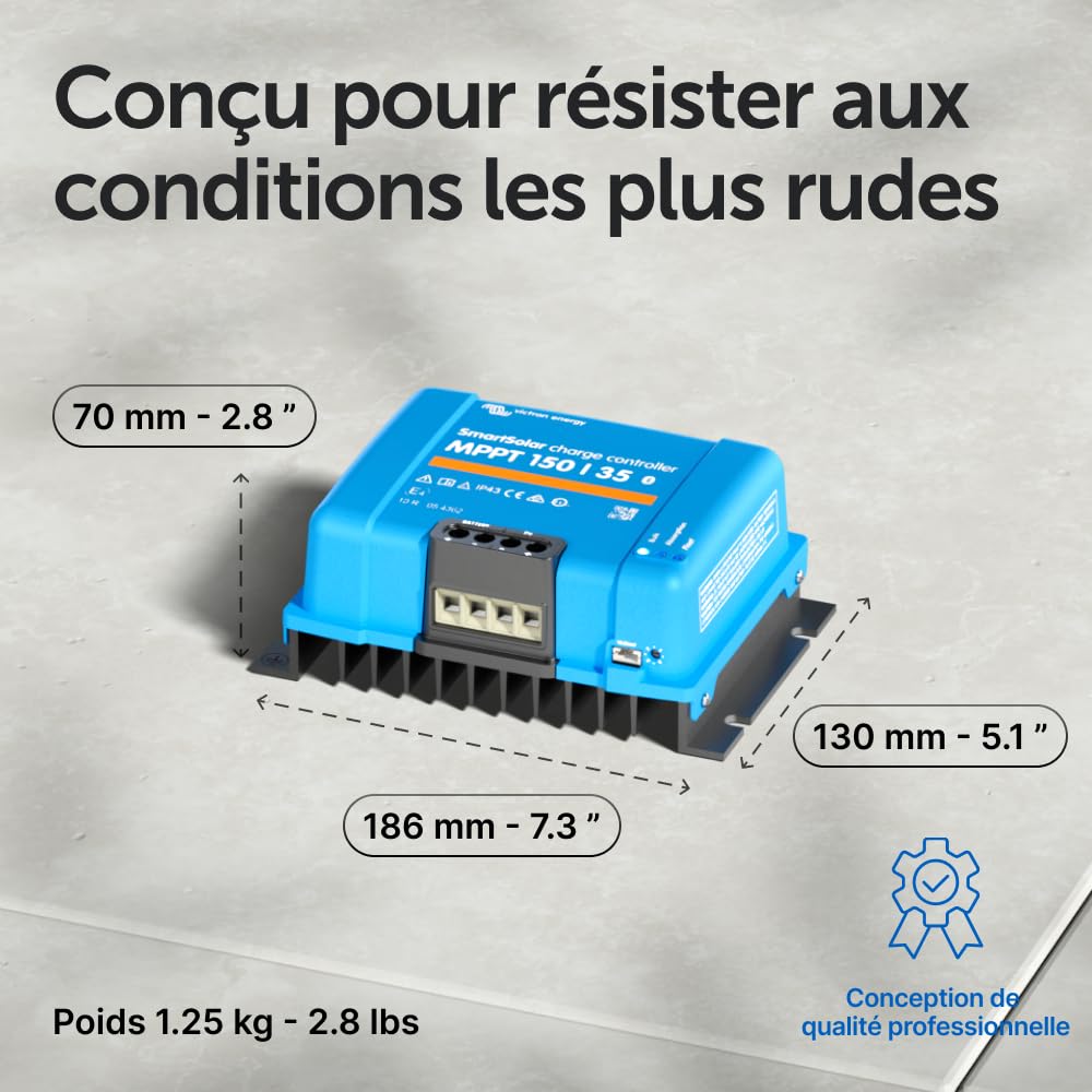 Victron Energy SmartSolar MPPT 150V 35 amp 12/24/36/48-Volt Contrôleur de Charge Solaire (Bluetooth)