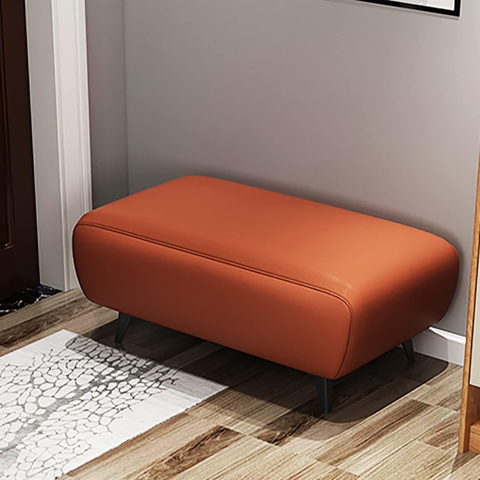 Banc à chaussures d'entrée repose-pieds confortable similicuir