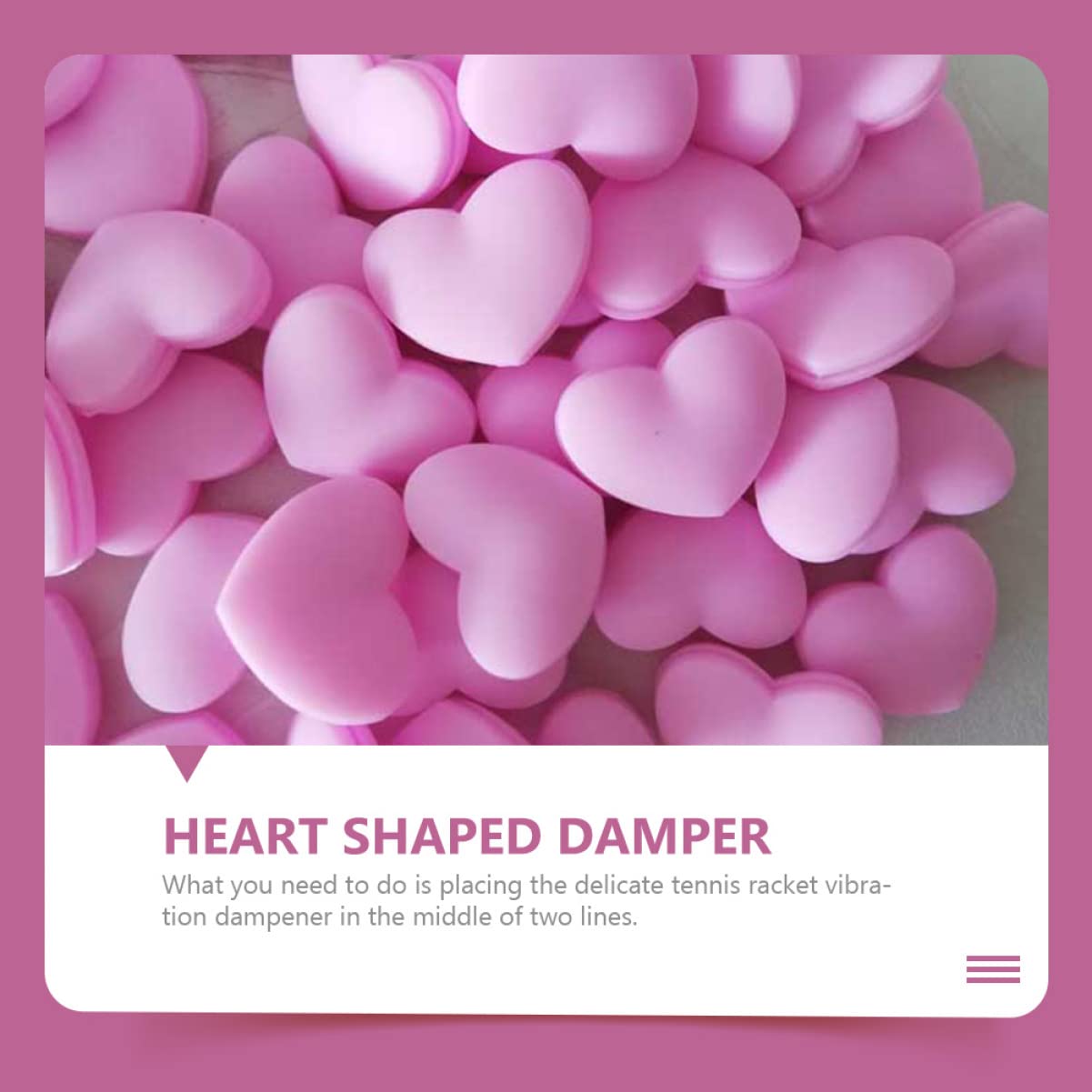 Mikikit 6Pcs Heart Shaped Vibration Dampeners for Tennis Racket Shock Absorbing Accessories to Reduce Tennis Elbow and Enhance Play Cute Design