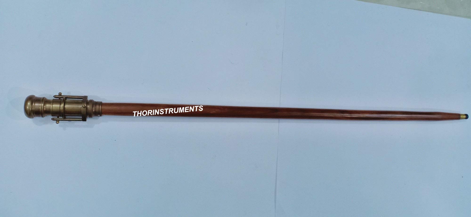 Collectible Antique Finish Brass Telescope Spyglass Walking Stick Cane Three Fold Rustic Vintage Home Decor Gifts