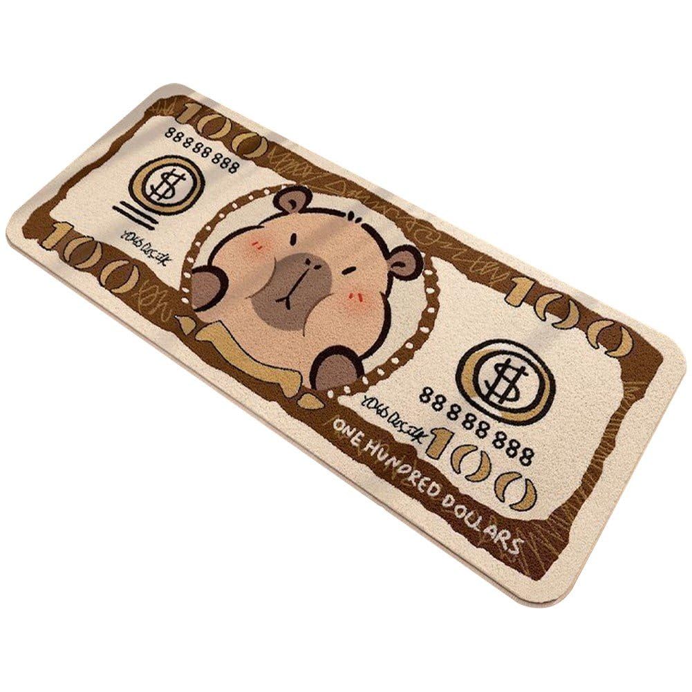 Casiler B Capybara Rug, Cute Long Cartoon Doormat, Non-Slip Animal Rug For Sofa, Kawaii Animal Floor Mat For Edroom, Entrance, Living Room
