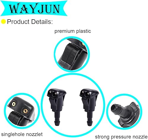 Miniatura 2 de WayJun 85381-AA010 Boquillas para limpiaparabrisas delantero compatibles con Toyota Corolla 99-08, Toyota Camry 97-01, Toyota Tacoma 05-10, Toyota