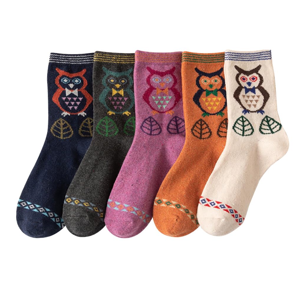 Chaussettes Chaudes Femme 5 Paires Chaussette Chaude Femme, Thermiques Chaussette En Laine Et Coton, Cadeau De Noël Pour Chaussettes Hautes Femme