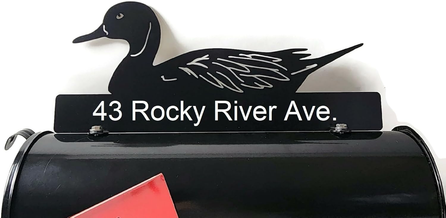 Farm and Ranch Metal Mailbox Topper (CUSTOMIZED Mallard Duck, Semi-Gloss Black)
