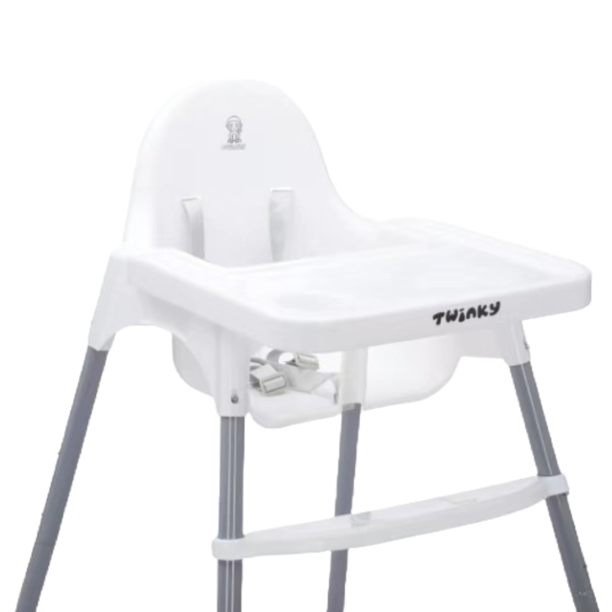 Twinky Baby ECO Chaise Haute, Chaise d'Alimentation Bébé Réglable avec Dossier Inclinable et Table Amovible, pour 6 à 36 Mois, Blanc