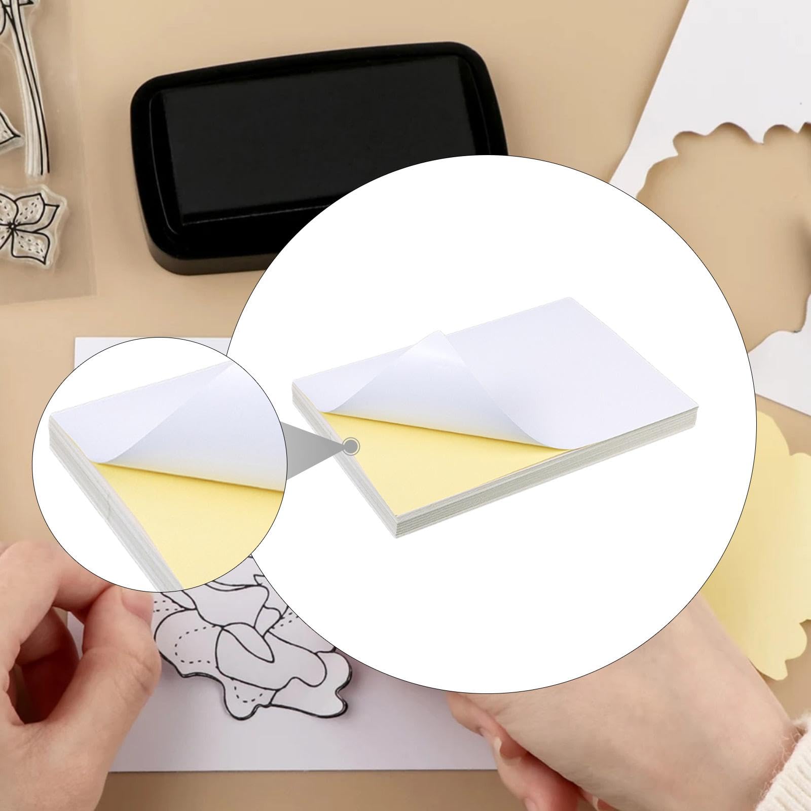 MagiDeal 100 pezzi di carta per mascheratura artigianale, fogli adesivi versatili riposizionabili per mascheratura di timbri per la creazione di biglietti e