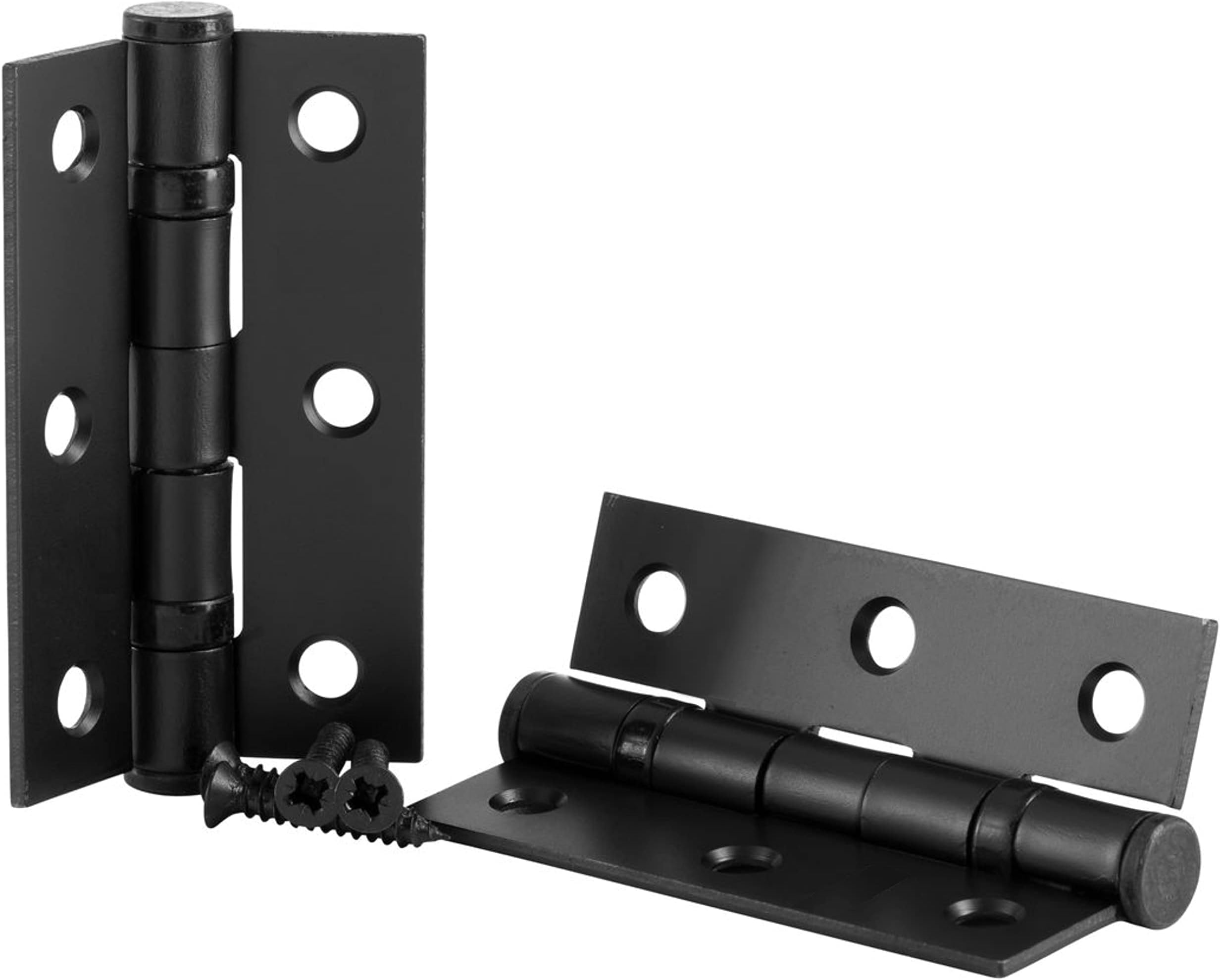 3" (75mm) Steel Ball Bearing Door Hinges, Matt Powder Coated Black for Internal use in Residential and Commercial Buildings,(1 Pair)