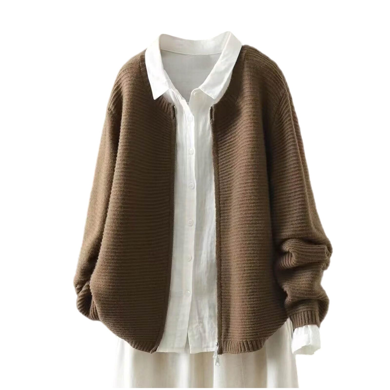 YRAETENM Womens Cable Knit Cardigan Sweaters Casual Soft Button Open Front Knit Sweater Coats Warm Long Sleeve Fall