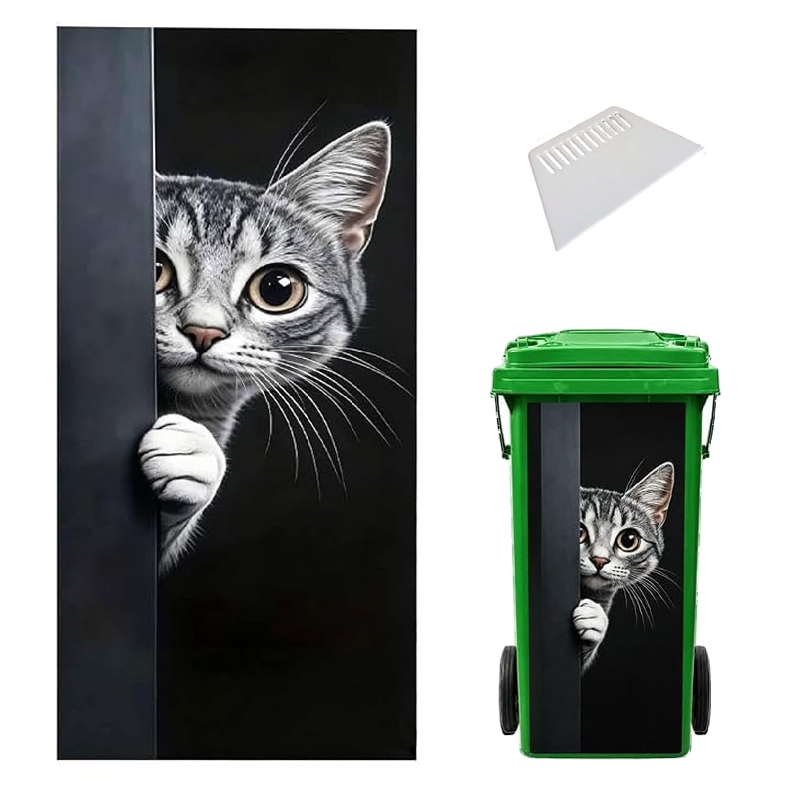 Creative Trash Can Sticker with Colourful Cartoon, Waterproof PVC (#E)