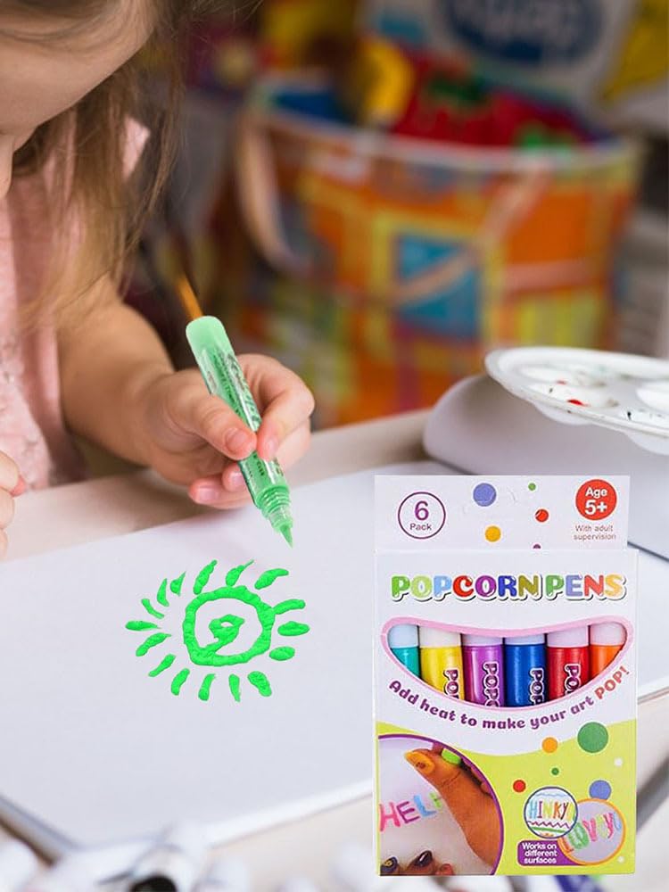 Magic Puffys Penne Bubble Pen, Magic Popcorns Pen, 1/2/3-Set Bubble Popcorns penne disegno, Magics PuffyPens, PopcornPens, Stampa Bubble Pen Puffys 3D Art Safe Pen