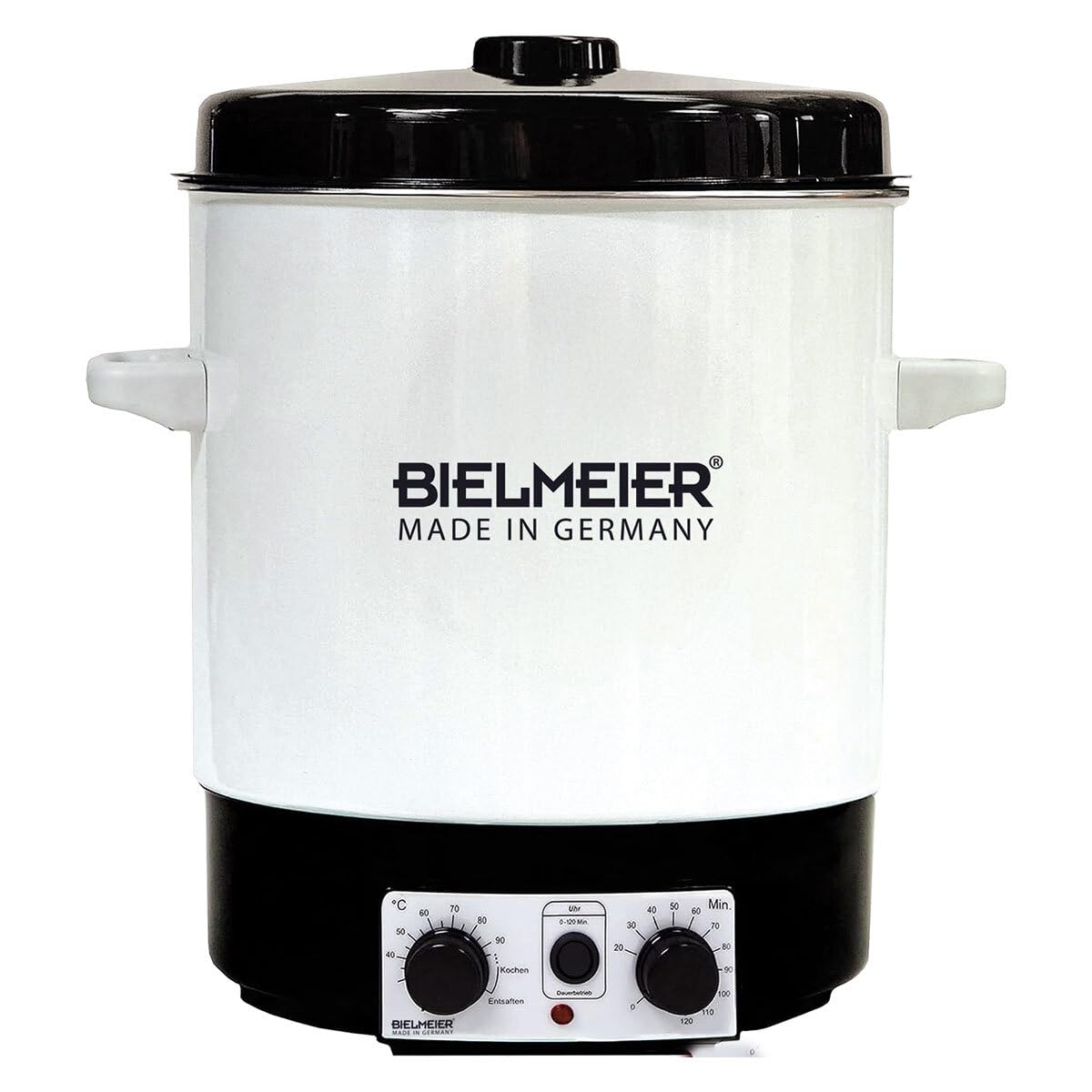 Bielmeier Einkochautomat 29 L Emaille, Einkochtopf elektrisch 2000W | Thermostat & Zeitschaltuhr, ohne Auslaufhahn, Glühweinkocher, Heißgetränkespender, Einmachtopf elektrisch, Made in Germany