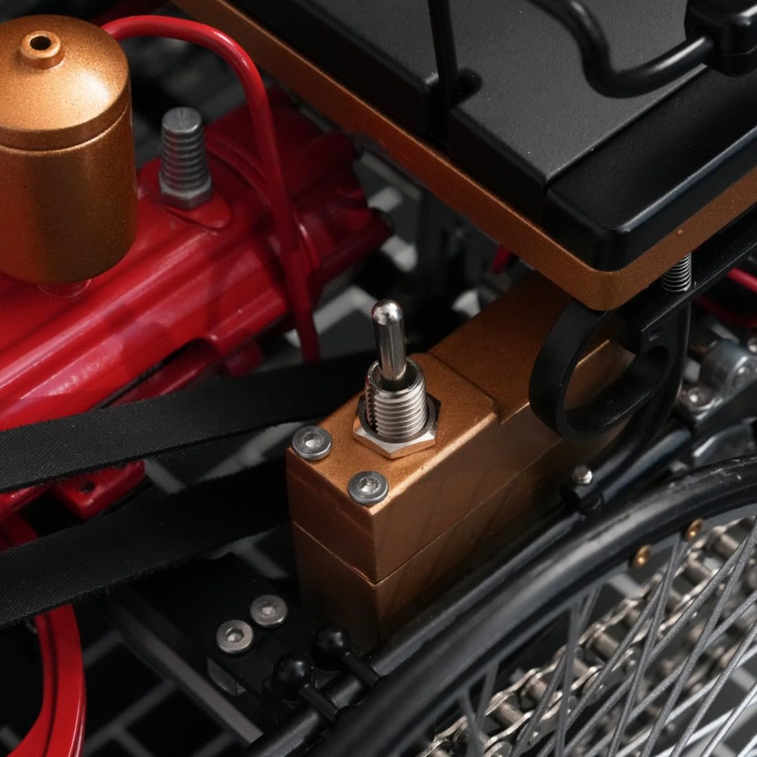 TECHING DM229 - Kit per modellino auto vintage a 3 ruote, in metallo, fai da te, motore meccanico STEM, set da collezione, oltre 430 pezzi per adulti