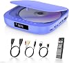 Desobry Mini DVD Player, DVD Player for TV 1080P Region Free DVD Player HDMI with HDMI/RCA Cable and Remote Control, CD/DVD Player Support USB/TF Card Input, DVD Player for Smart TV, Last Memory