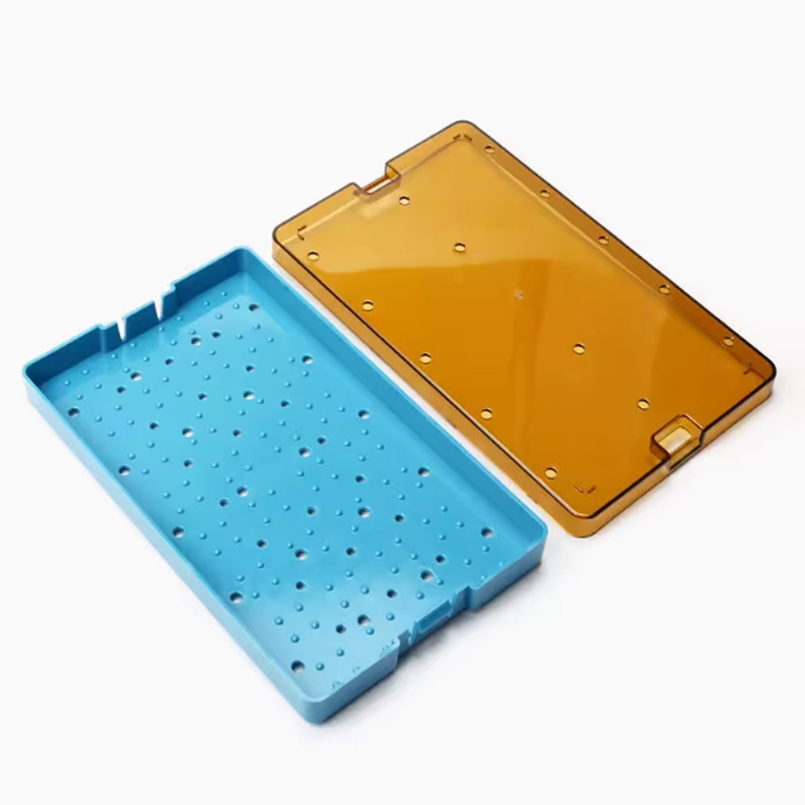 Cesta de esterilización de instrumentos quirúrgicos, caja de almacenamiento con almohadillas de silicona para oftalmología y odontología, diseño no dañino para hospitales y clínicas