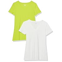 Amazon Essentials Maglietta con Scollo a v a Maniche Corte vestibilità Regolare Donna