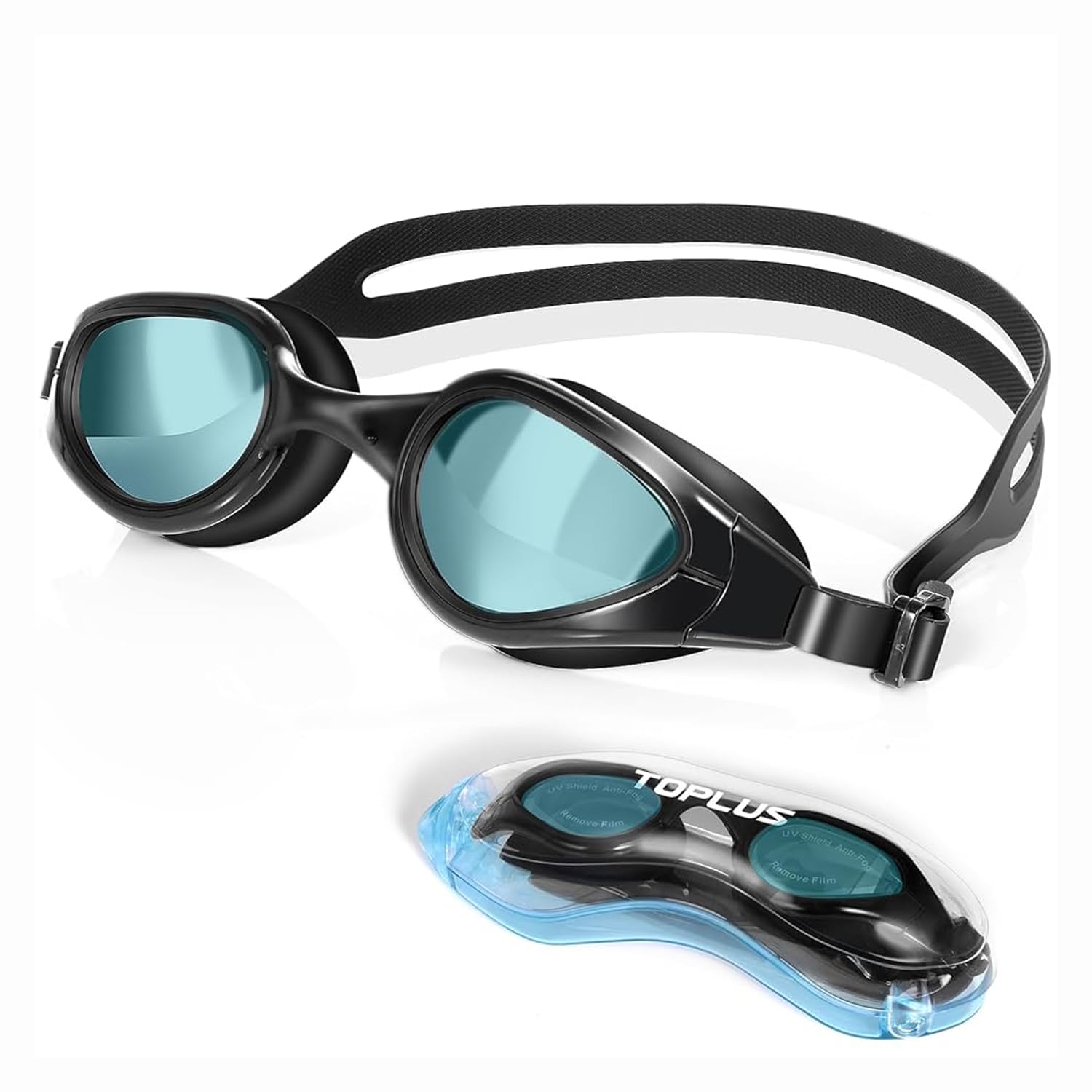 TOPLUS Swimming Goggles, Racing Swim Goggles Adult Unisex No Leaking Anti Fog UV Protection Soft Silicone Nose Bridge for Men, Women, Junior and Kids Age 8+, Black&green&blue โ image 1