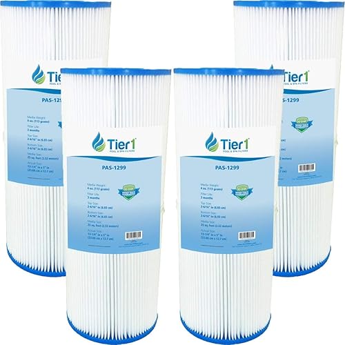 Miniatura 1 de Tier1 Cartucho de filtro para piscina y spa, paquete de 4  Reemplazo para Jacuzzi 42-2891-08, Pleatco PJ25, Filbur FC-1425, Unicel C-5625 y más
