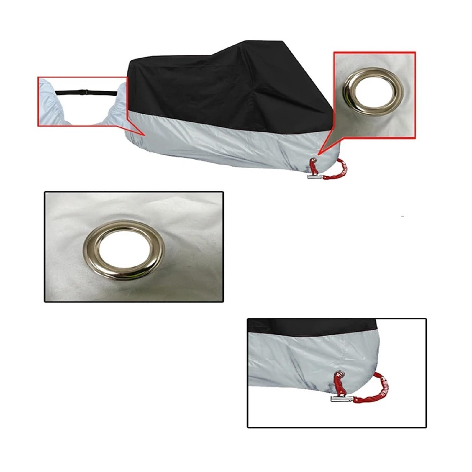 Motorradgarage Winterfest Für SML XL 2XL 3XL 4XL Universal Outdoor UV Schutz wasserdichte Motorrad Abdeckung Bache Funda Moto Roller Fahrrad Fall(Black)